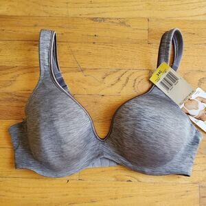 Wonderbra Y2K Barely There Hidden Underwire Demi Bra 34C Heathered Gray NEW 4364